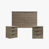 Stria Chest of 6 Drawers and Cas Night Tables Set