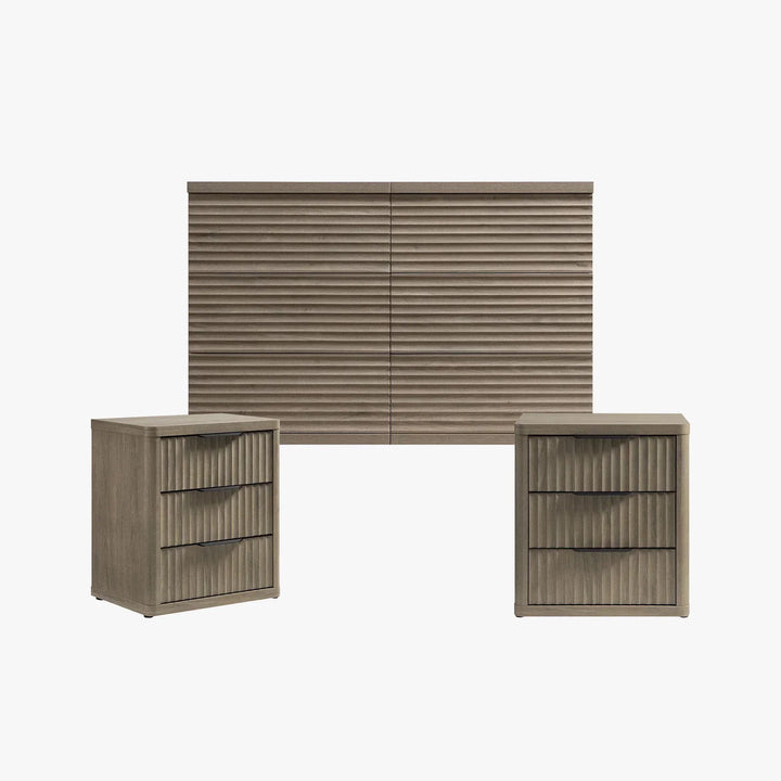 Stria 6 Drawers Chest and Nightstands Set