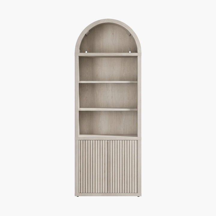 Cas Fluted 2-Door Bookcase, Arched Top