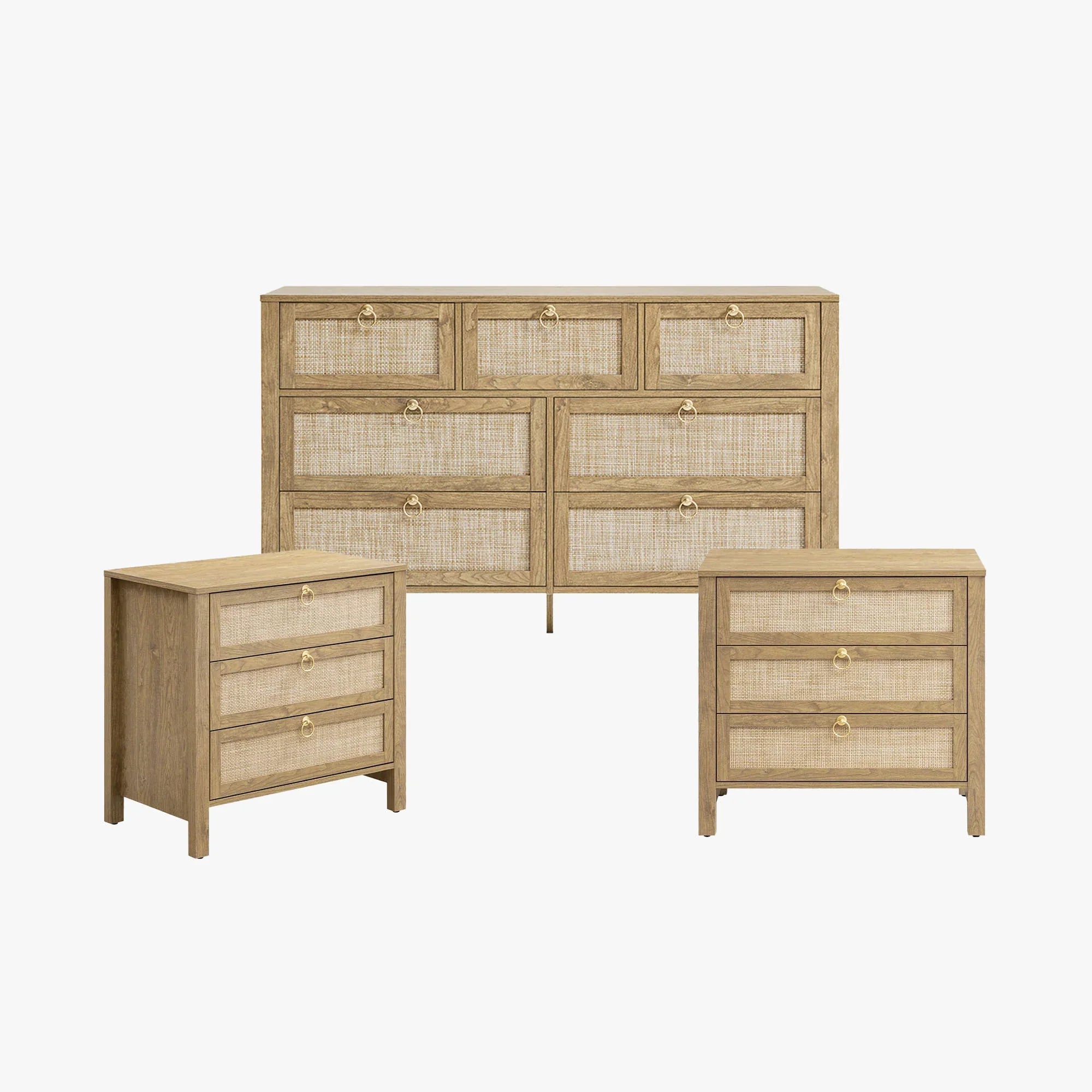 Terra Dresser and 3 Drawers Nightstands Sets
