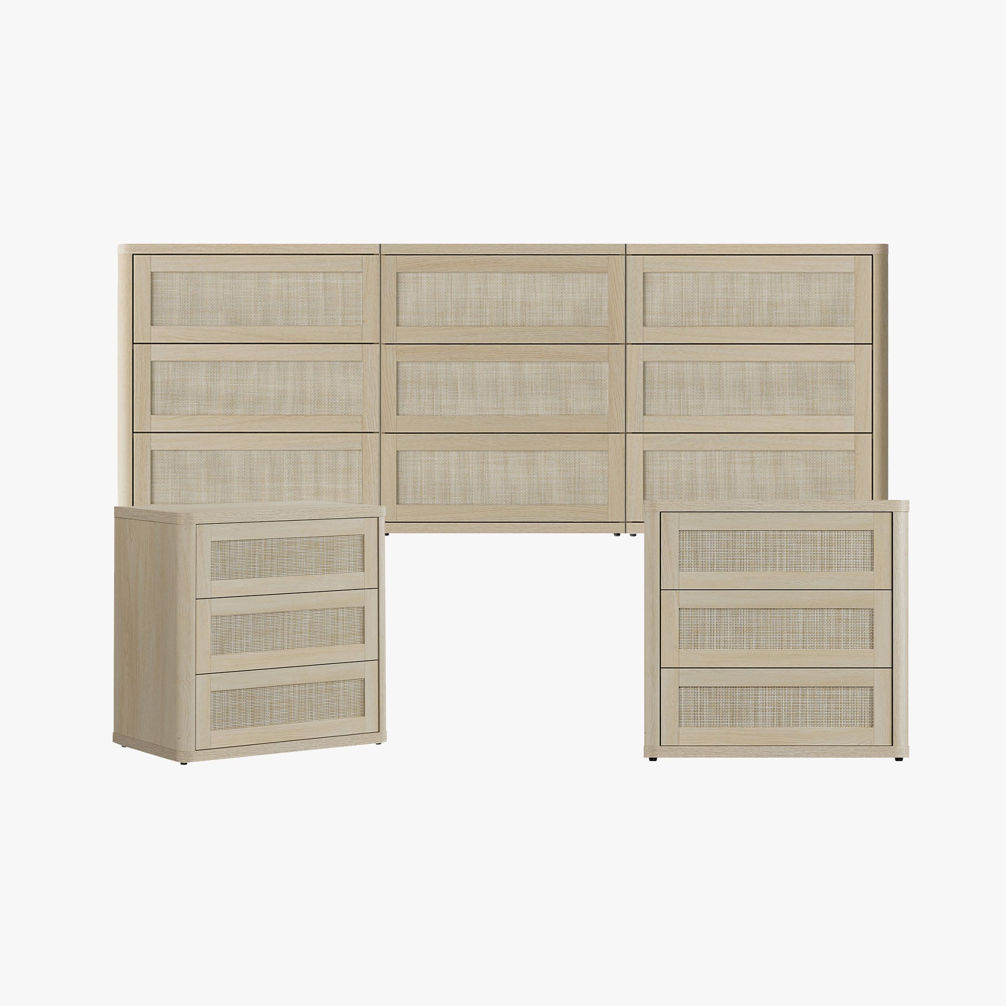 Zura 9-Drawer Chest and Nightstands Set