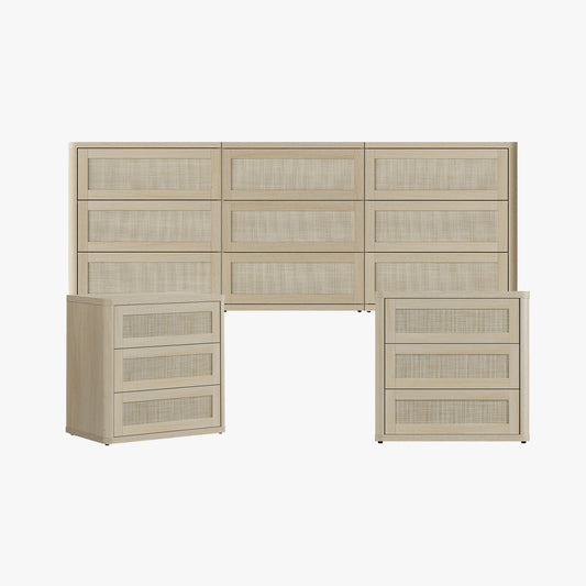 Zura Modular 9-Drawer Chest and Nightstands Set