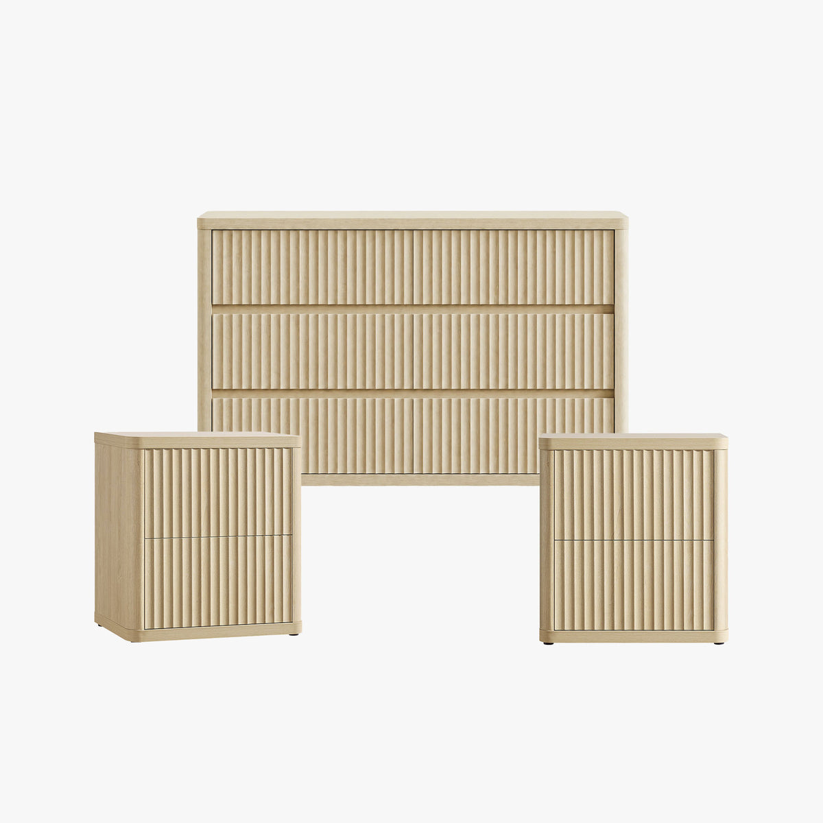 Cas Handleless Dresser and Nightstands Sets