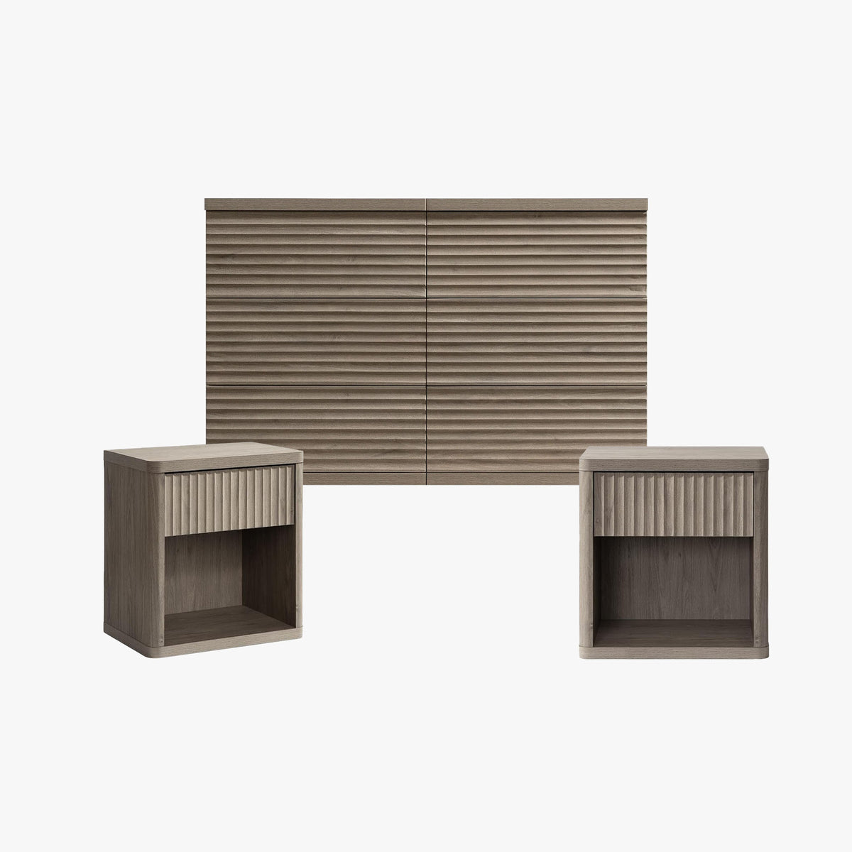 Stria 6 Drawers Dresser and Cas Nightstands Set