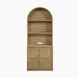 Helio 81'' Tall Arched Bookcase with 2 Doors
