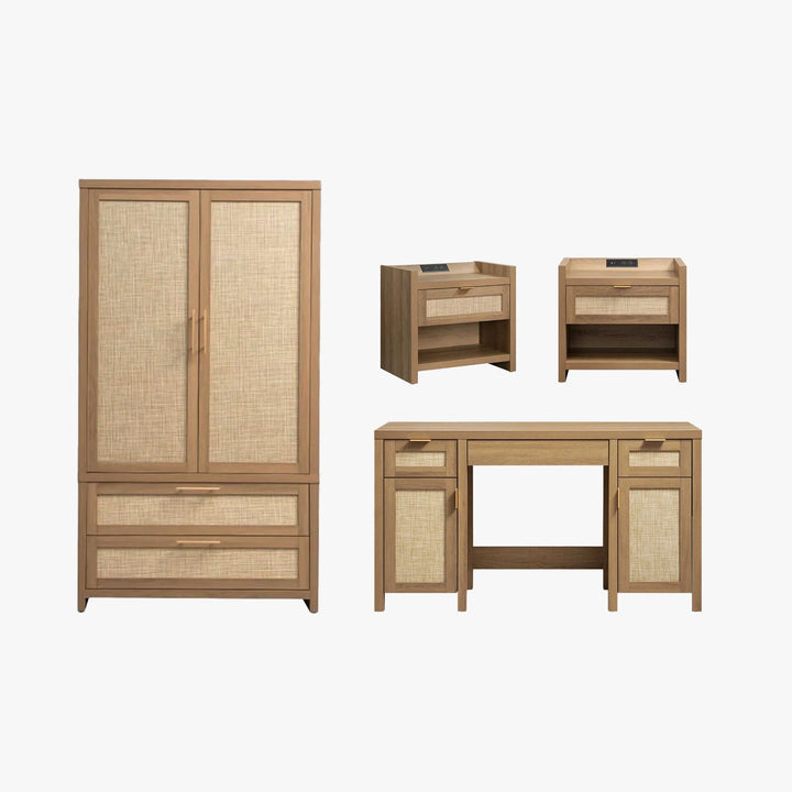 Savanna Makeup Vanity, Wardrobe and Nightstands Set
