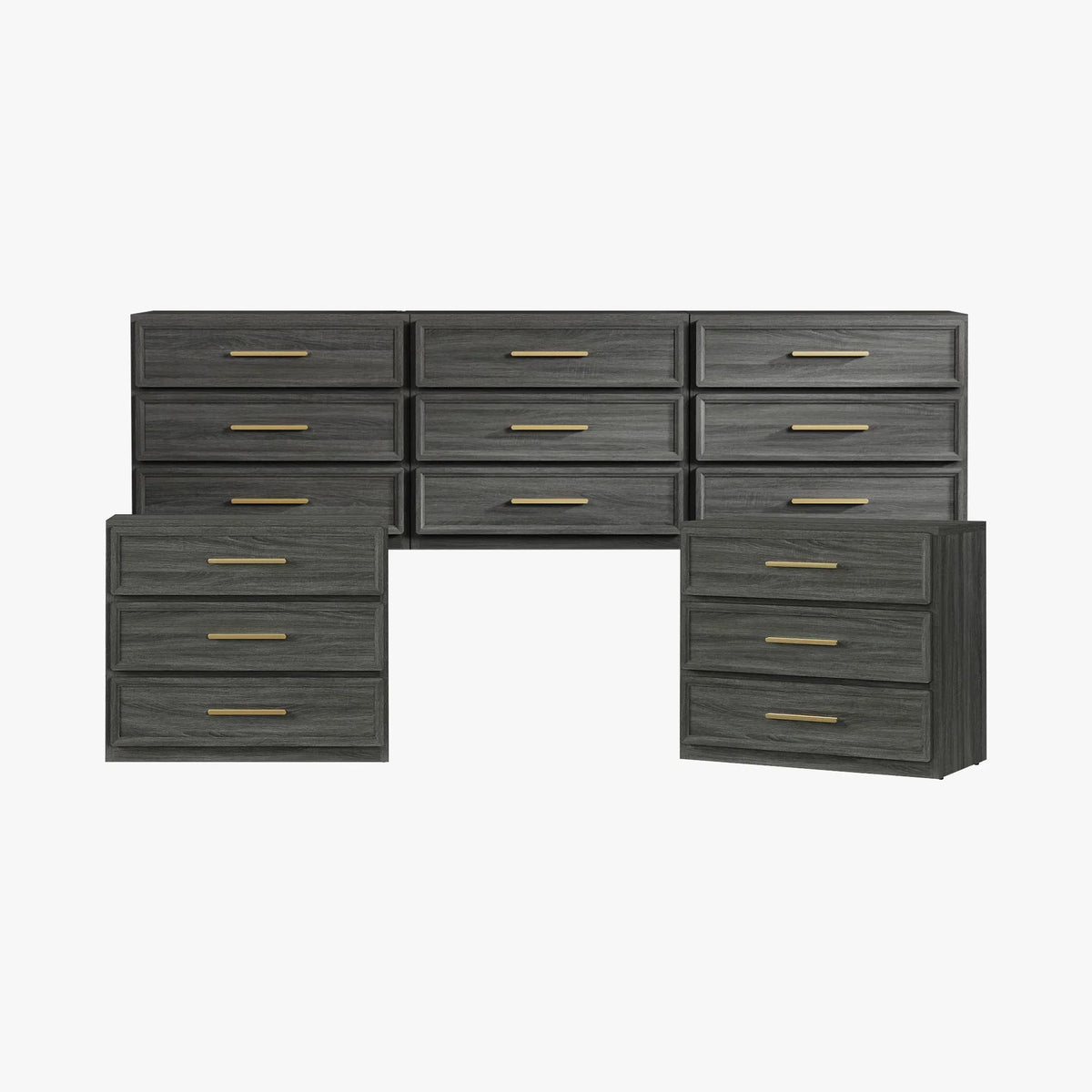 Crescent Modular 26.6'' Tall 9 Drawers Dresser and Nightstands Set