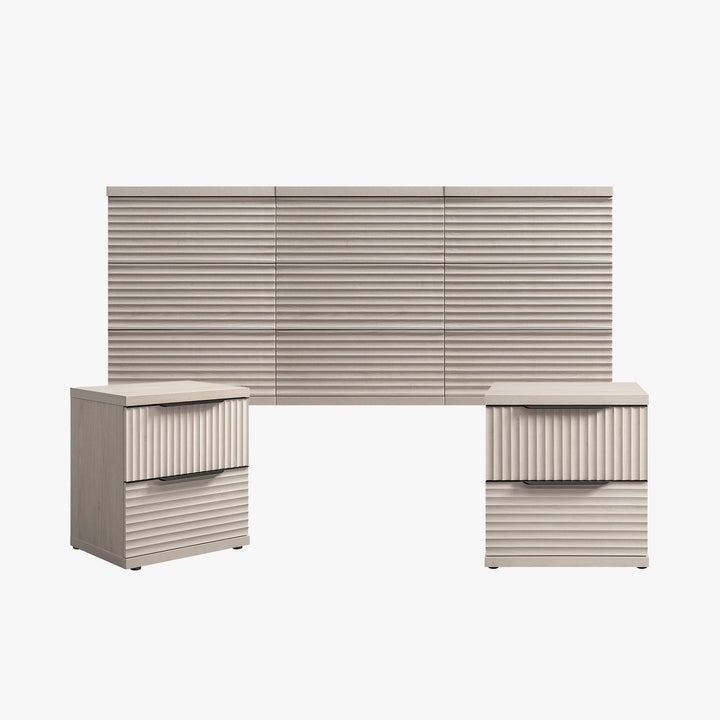 Stria Dresser and Nightstands Set, Large Storage