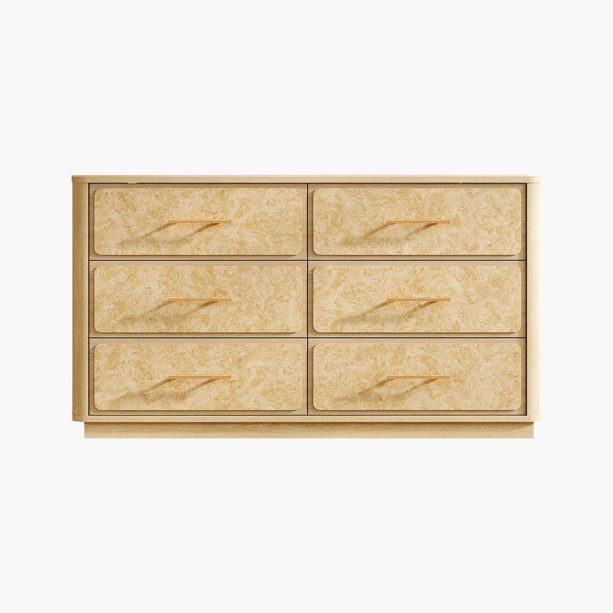 Burluxe Luxury Modern 6 Drawers Dresser, 55'' Wide