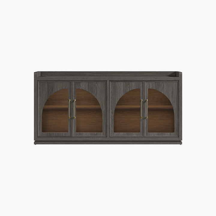 Helio Glass-Door Buffet Cabinet with Lights