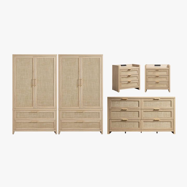 Savanna Dresser, Wardrobe and 3-Drawer Nightstand Set