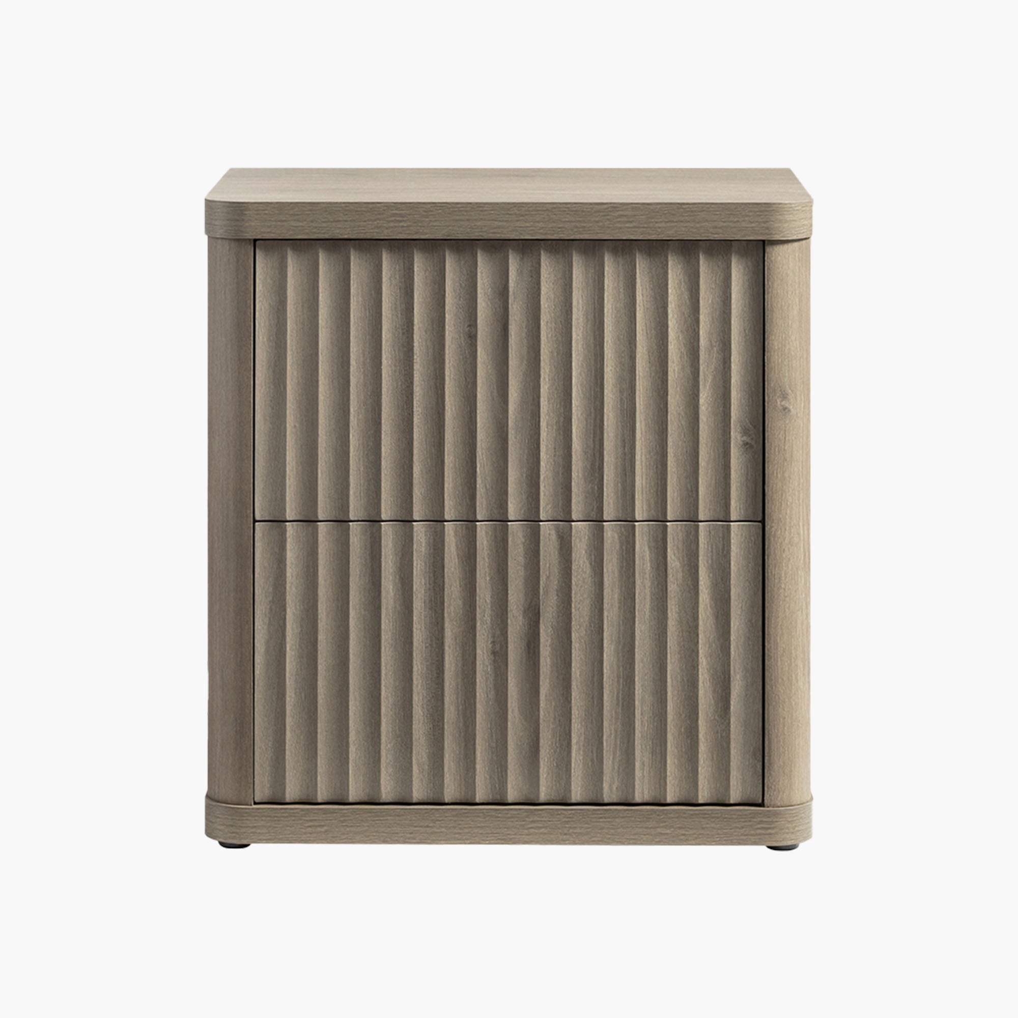 Cas 2-Drawer Nightstand, Fluted Style