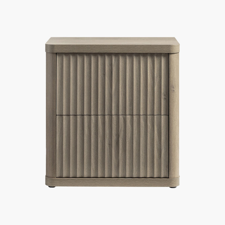 Cas 2-Drawer Nightstand, Fluted Style