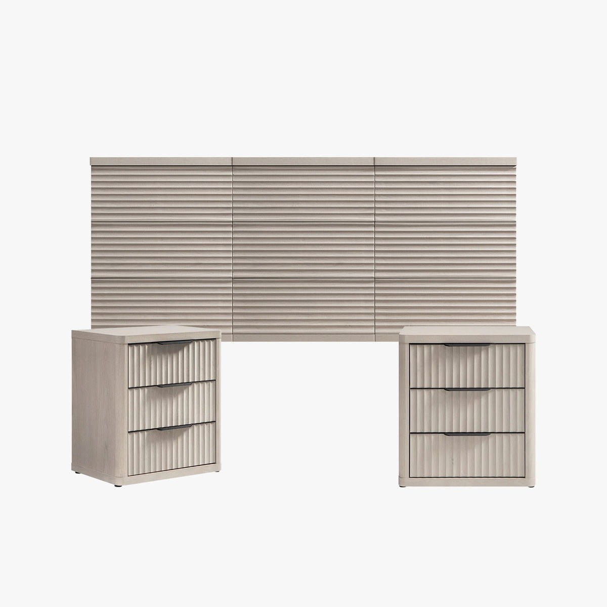 Stria 9-Drawer Dresser and Cas Nightstands Set
