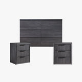 Stria 6 Drawers Chest and Nightstands Set