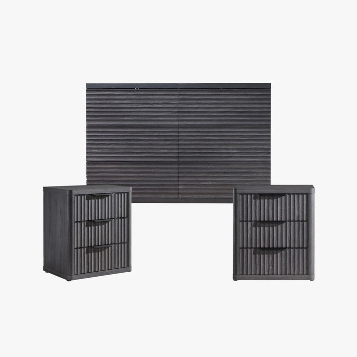 Stria 6 Drawers Chest and Nightstands Set