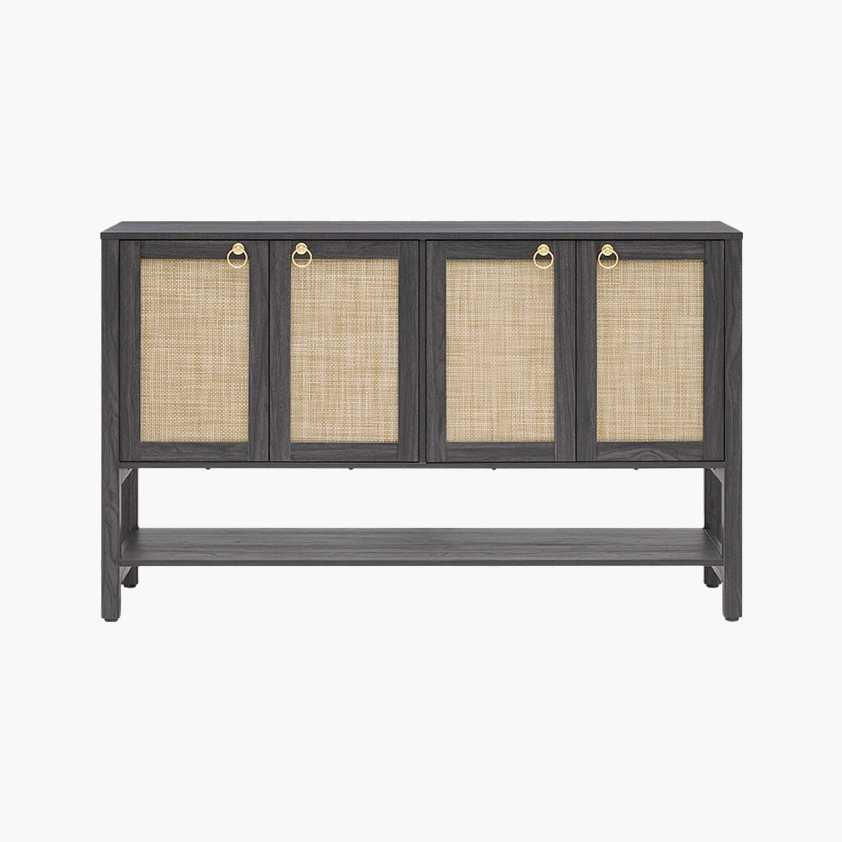 Terra TV Stand, 4 Doors - 1 Piece - Obsidian