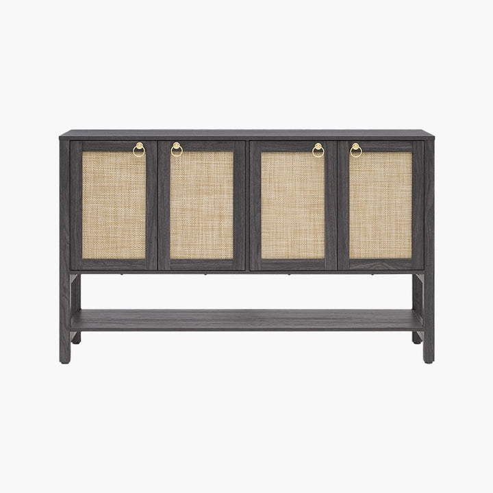 Terra TV Stand, 4 Doors - 1 Piece - Obsidian