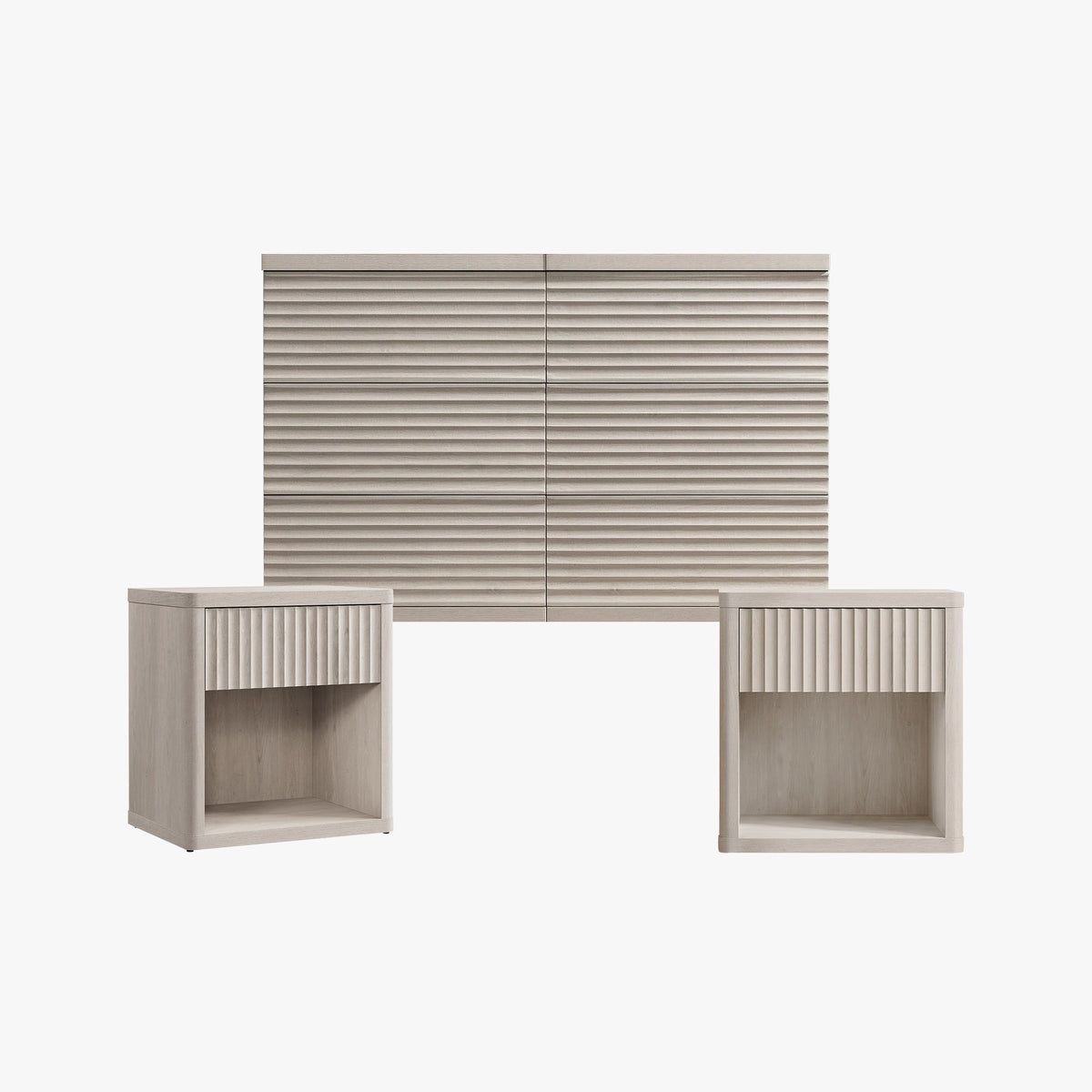 Stria 6 Drawers Dresser and Cas Nightstands Set