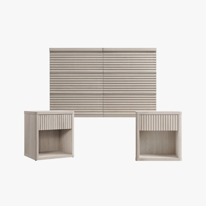 Stria 6 Drawers Dresser and Cas Nightstands Set