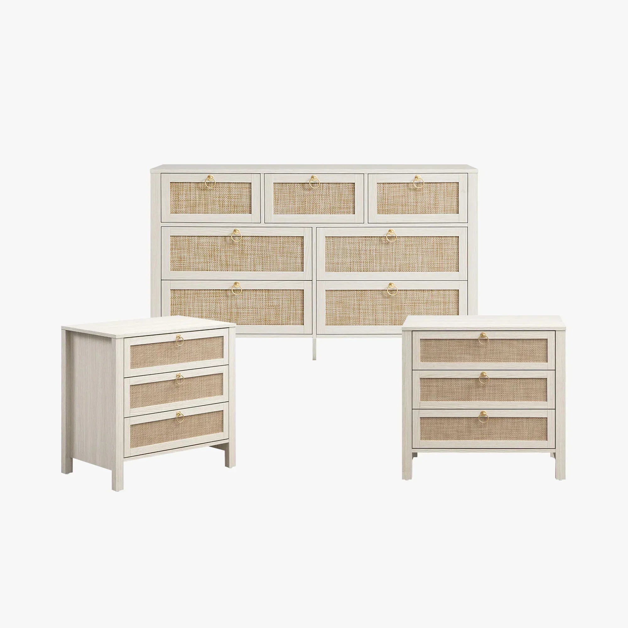 Terra Dresser and 3 Drawers Nightstands Sets