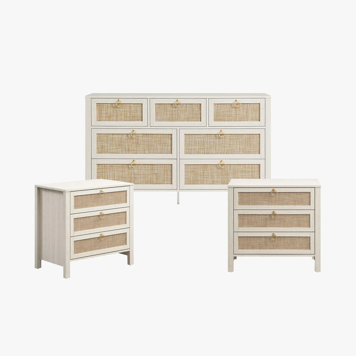 Terra Dresser and 3 Drawers Nightstands Sets
