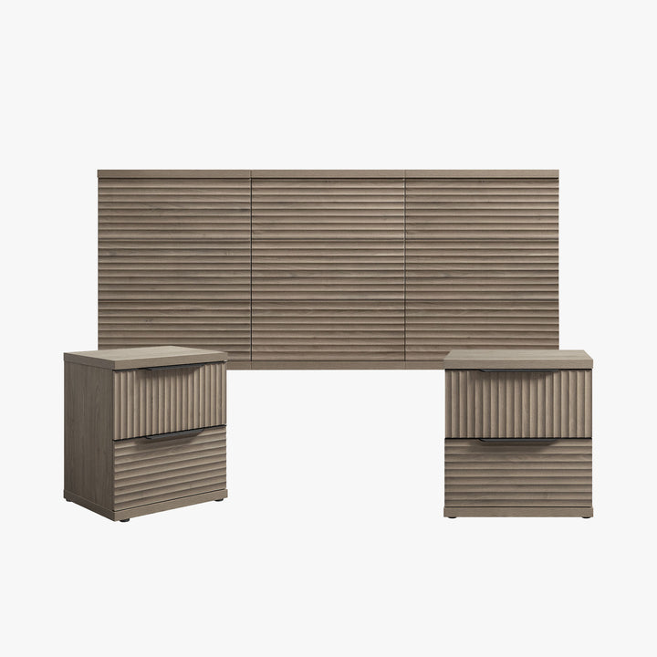 Stria Dresser and Nightstands Set, Large Storage