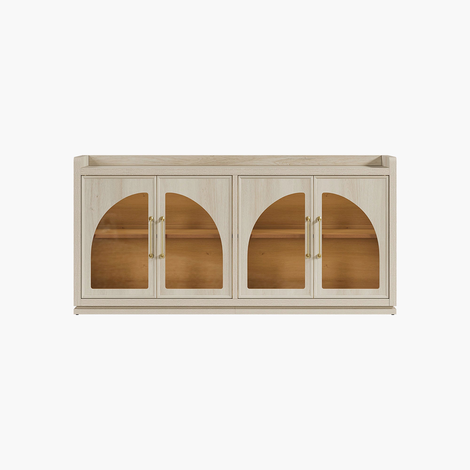 Helio Glass-Door Buffet Cabinet with Lights