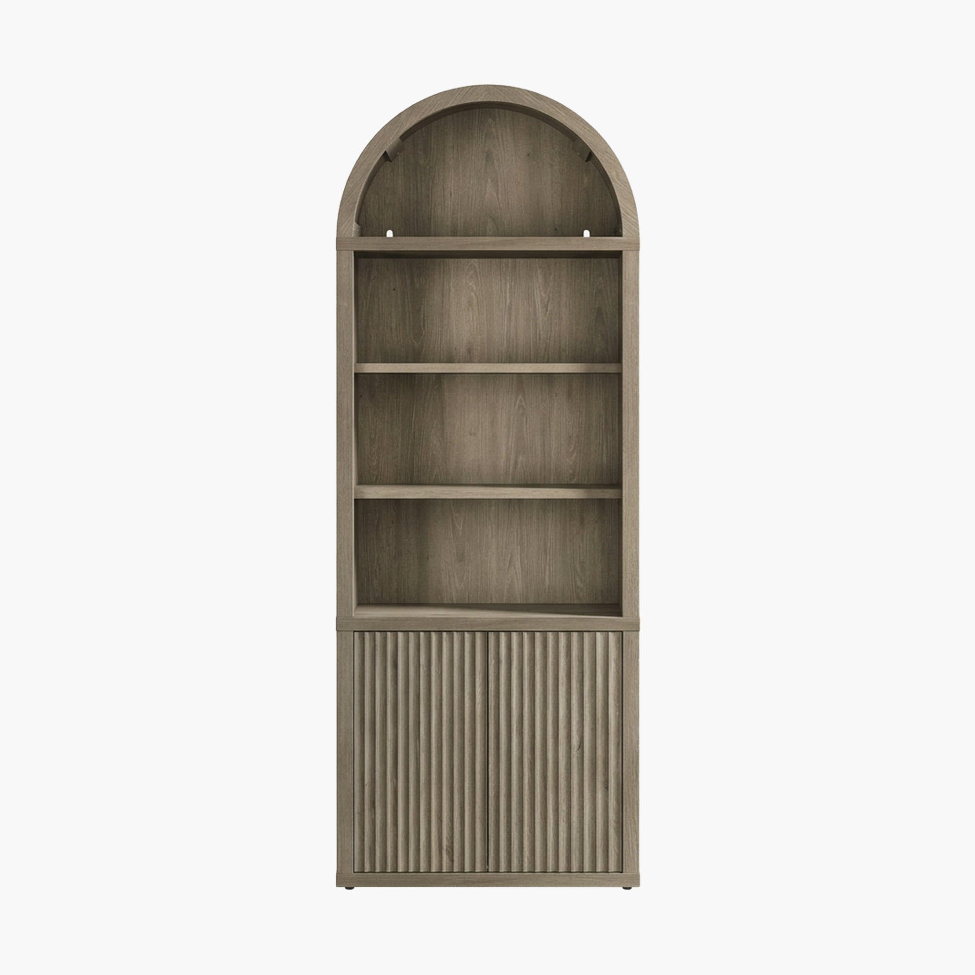 Cas Fluted 2-Door Bookcase, Arched Top