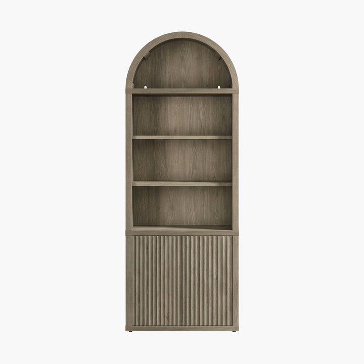 Cas Fluted 2-Door Bookcase, Arched Top