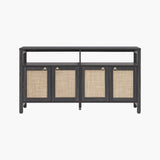 Terra White TV Stand for 65 Inch TV - 1 Piece - Obsidian