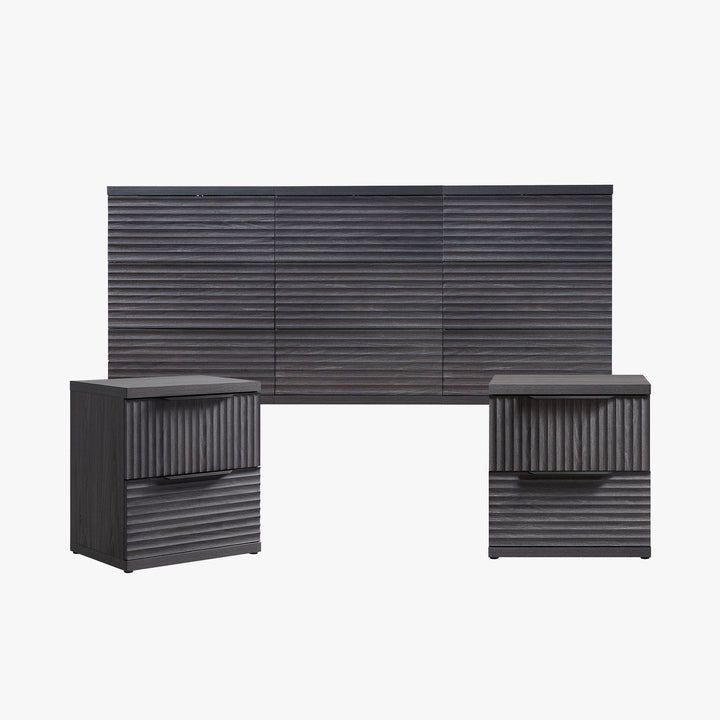 Stria Dresser and Nightstands Set, Large Storage