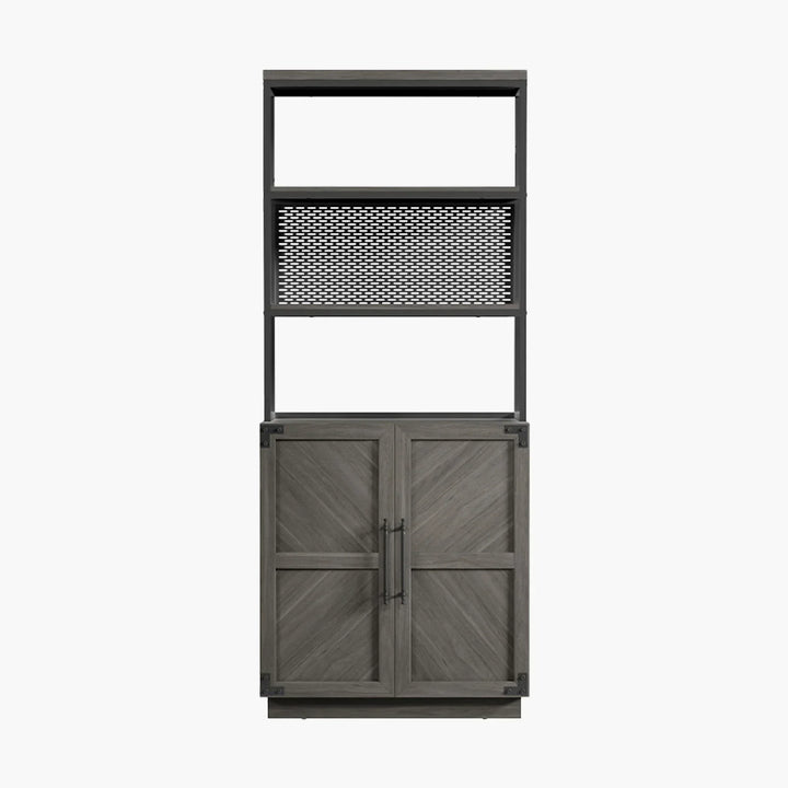 Willow 2 Doors Bookshelf, 75.3 Inch Tall