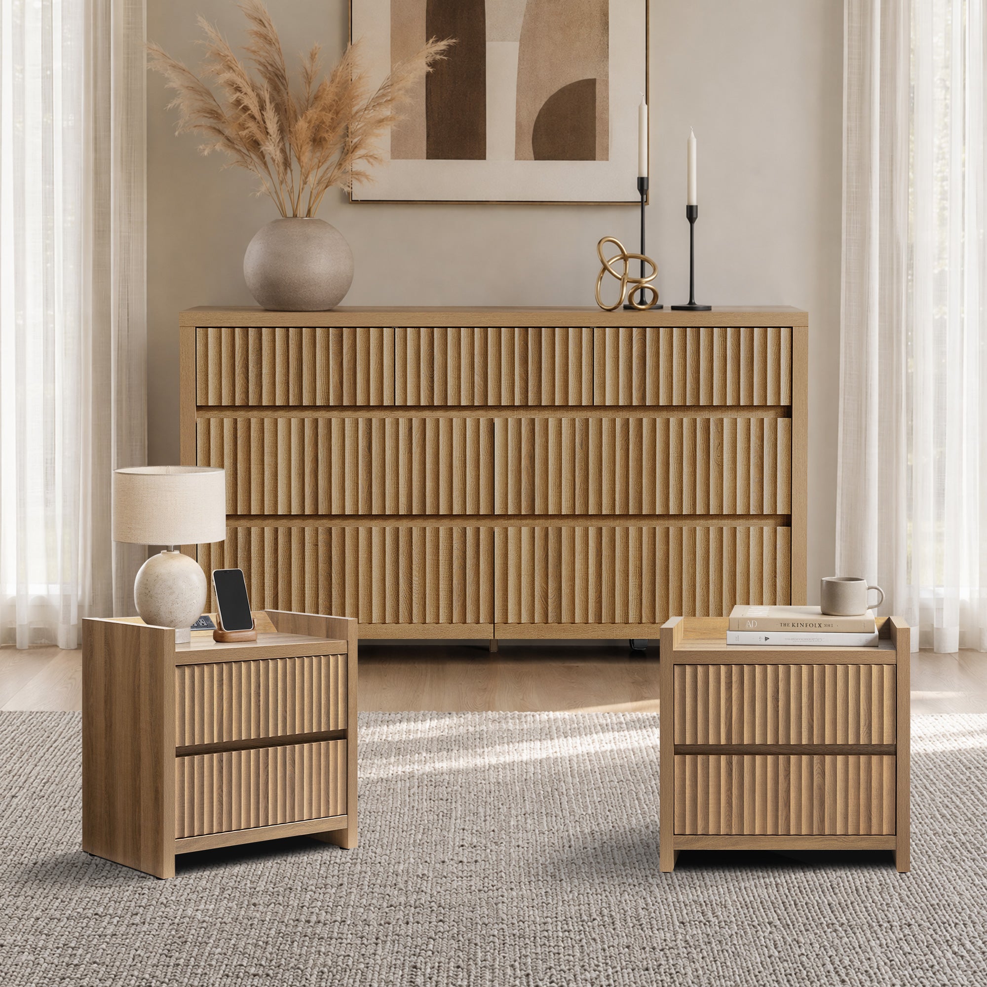 Prelude 7 Drawers Dresser and Nightstands Set