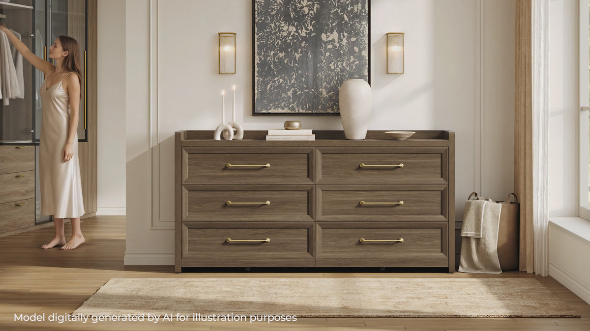 Helio Modern 6-Drawer Dresser for Bedroom, 56'' Wide
