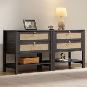 Terra High End Tables with Drawers, Set of 2