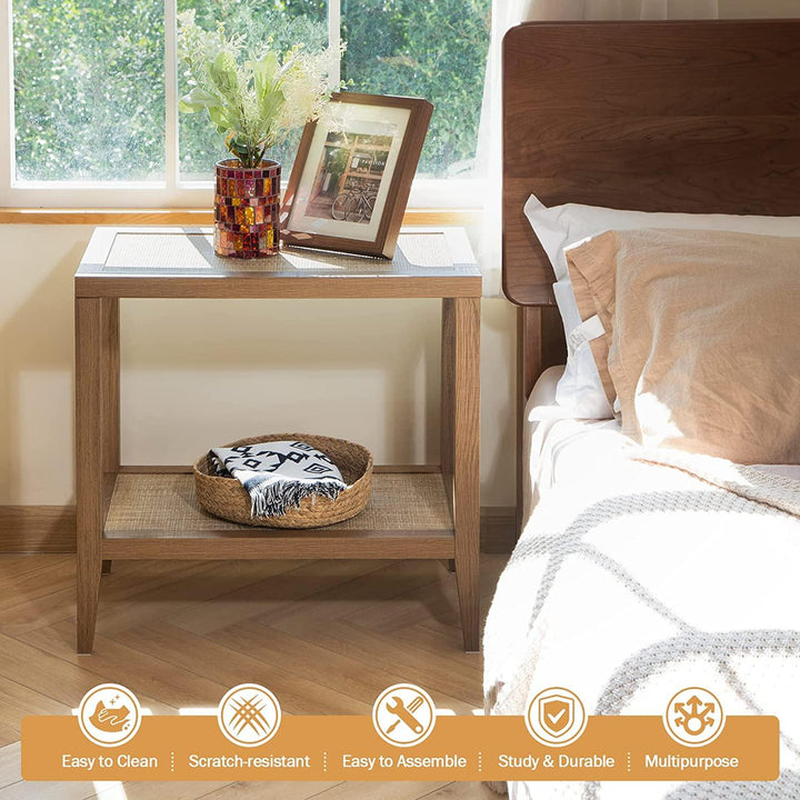 Savanna Rattan Boho End Table - Sicotas